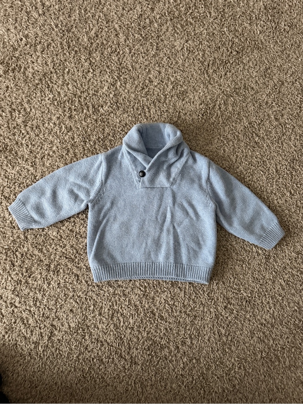Janie and Jack Light Blue Shawl Collar Sweater 9-12M